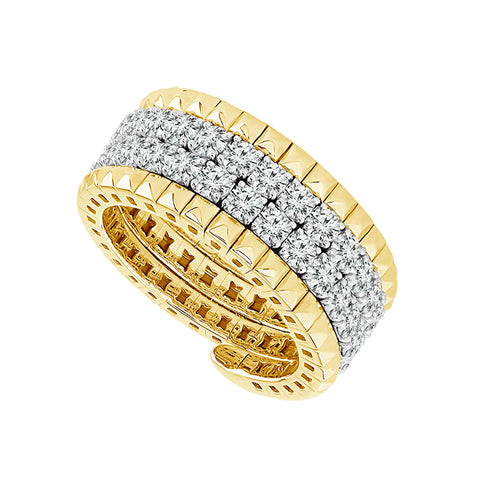 2 1/2 Ctw Flexible Diamond Eternity Band in Two-Tone Gold