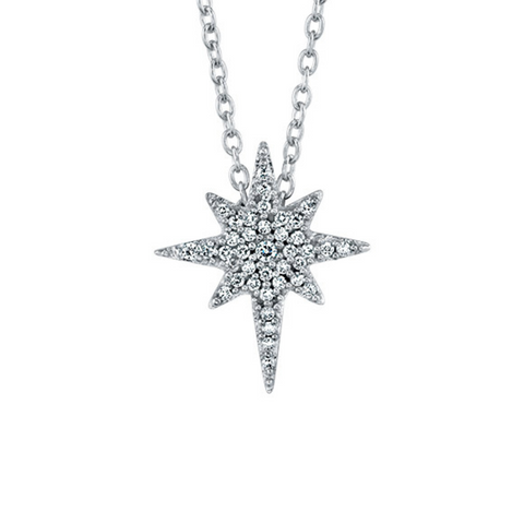 1/8 Ctw Love Star Diamond Pendant in 10k White Gold