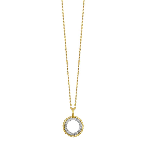 1/20 Ctw Diamond Circle Pendant in 14 Karat Yellow Gold