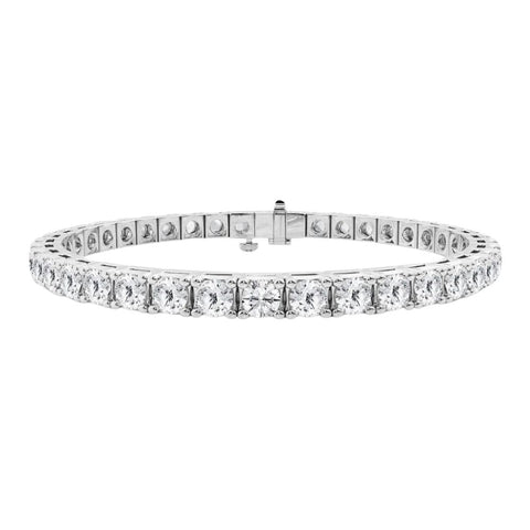 10 Ctw Lab Grown Diamond Tennis Bracelet in 14 Karat White Gold