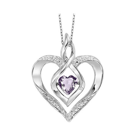 Rhythm of Love Lab Created Heart Shape Alexandrite Pendant in Sterling Silver