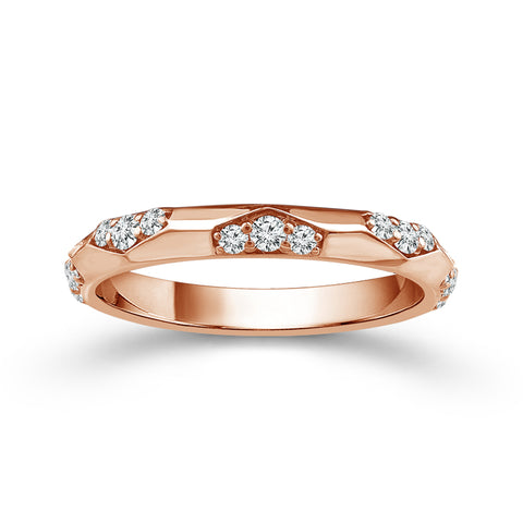 1/4 Ctw Diamond Stackable Band in Rose Gold