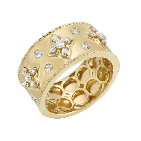 1/2 Ctw Wide Diamond Fashion Ring In 14 Karat Yellow Gold