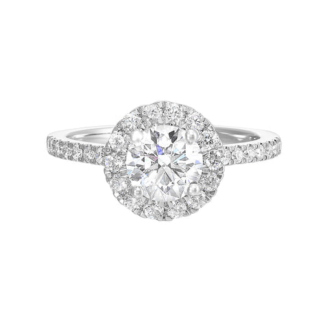 1/2 Ctw Daphne Diamond Round Halo Diamond Engagement Ring Setting in 14 Karat White Gold