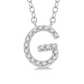 1/20 ctw Initial 'G' Round Cut Diamond Pendant With Chain in 10K White Gold