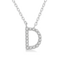 1/20 ctw Initial 'D' Round Cut Diamond Pendant With Chain in 10K White Gold