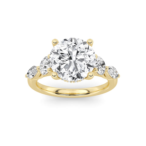 Above Love Star Lab Grown Diamond Engagement Ring in Yellow Gold (3 1/4 Ctw)