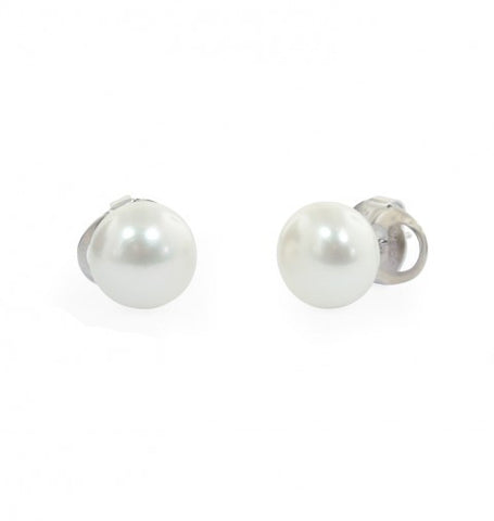 Sterling Silver 12mm White Freshwater Honora Pearl Stud Earrings