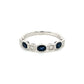 Oval Sapphire and Diamond Band in 14 Karat White Gold