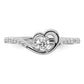 1/4 Ctw Diamond Heart Promise Ring in 10k White Gold