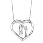 Sterling Silver 0.05ctw Diamond Heart Pendant