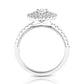 1 Ctw Double Halo Pear Cut Diamond Engagement Ring in White Gold