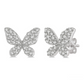 1/5 ctw Butterfly Motif Round Cut Diamond Petite Fashion Earring in 10K White Gold