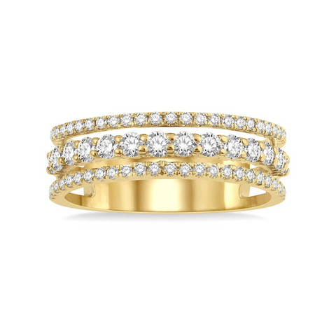 Three Row Diamond Fashion Band