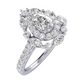 1 1/3 Ctw Pear Shape Halo Lab Grown Diamond Engagement Ring in 14 Karat White Gold