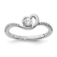 1/4 Ctw Diamond Heart Promise Ring in 10k White Gold