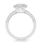 1 1/4 Ctw Pear Diamond Halo Engagement Ring in White Gold