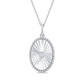 1/20 ctw Oval Medallion Round Cut Diamond Pendant With Chain in Sterling Silver