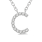 1/20 ctw Initial 'C' Round Cut Diamond Pendant With Chain in 10K White Gold