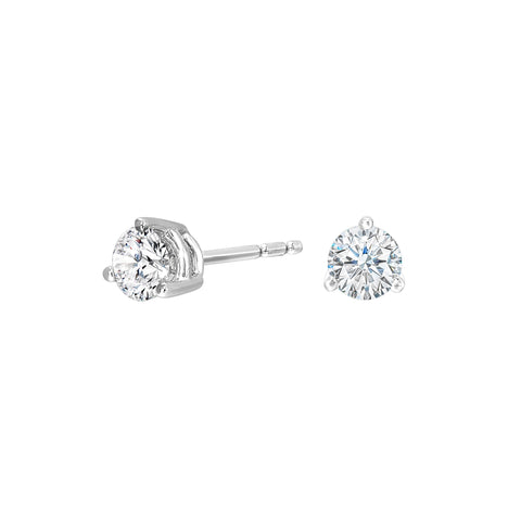 1/2 Ctw Daphne Diamond Round Diamond Stud Earrings in 14 Karat White Gold