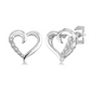 Sterling Silver 1/20 Carat Diamond Heart Earrings