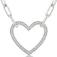 Heart Shape Diamond Paper Clip Necklace - 1/10 Carat