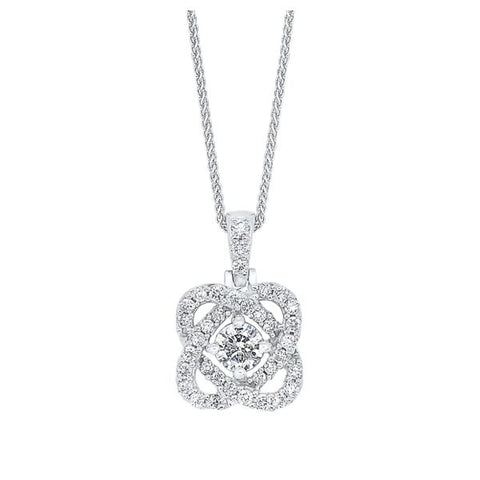 Sterling Silver 1/4ctw Diamond Loves Crossing Pendant