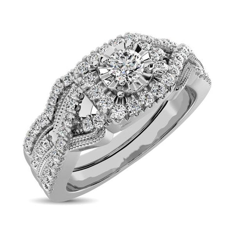 10K White Gold 1/2 Ct.Tw. Diamond Bridal Ring