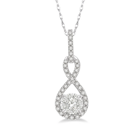 14 Karat White Gold 1/4 Carat Lovebright Diamond Pendant