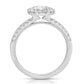 1 Ctw Oval Diamond Halo Engagement Ring in White Gold