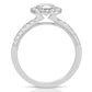 1 1/4 Ctw Round Diamond Cushion Halo Engagement Ring in White Gold