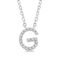 1/20 ctw Initial 'G' Round Cut Diamond Pendant With Chain in 10K White Gold