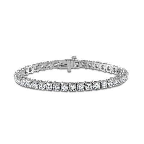 14 Karat White Gold 3 Ctw Lab Grown Diamond Tennis Bracelet