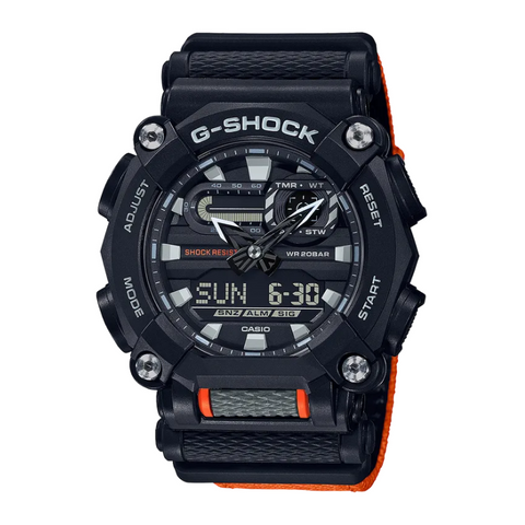 G-SHOCK Analog-Digital Orange Cloth Band Men's Watch GA900C-1A4