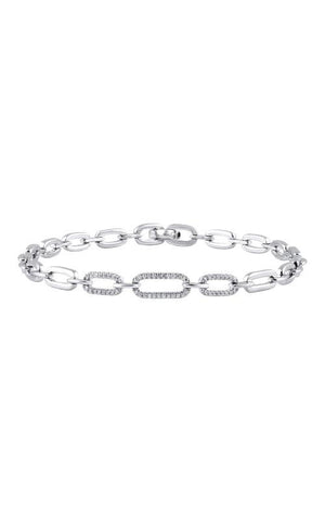 Sterling Silver Link Diamond Bracelet - 1/5ct