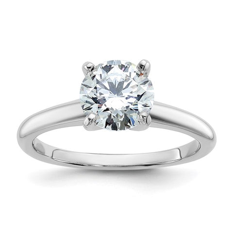 1 1/2 Carat Round Lab Grown Diamond Solitaire Engagement Ring in 14 Karat White Gold