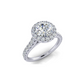 14 Karat White Gold 1 2/5 Carat Round Lab Grown Diamond Halo Engagement Ring