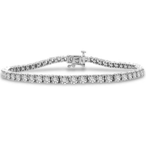 1.00 Carat Diamond Tennis Bracelet in Sterling Silver