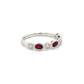 Oval Ruby and Diamond Band in 14 Karat White Gold