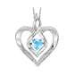 Rhythm of Love Lab Created Heart Shape Blue Topaz Pendant in Sterling Silver