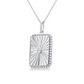 1/20 ctw Rectangle Medallion Round Cut Diamond Pendant With Chain in Sterling Silver