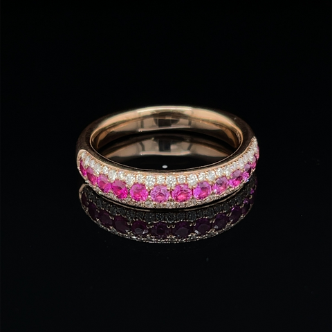 14 Karat Rose Gold 5/8 Carat Pink Sapphire and Diamond Ring