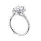 1/2 Ctw Daphne Diamond Emerald Halo Engagement Ring Setting in 14 Karat White Gold