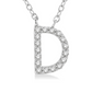 1/20 ctw Initial 'D' Round Cut Diamond Pendant With Chain in 10K White Gold