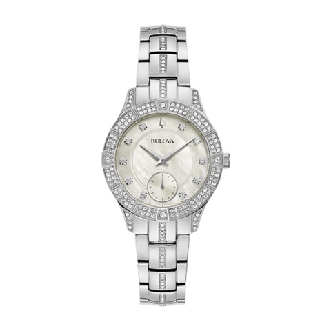 Ladies' Bulova Phantom Crystal Accent Watch With Mother of Pearl Dial 96L291