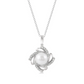 Sterling Silver Pearl and Diamond Swirl Pendant