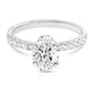 2.00 Ctw Oval Cut Hidden Halo Lab Grown Diamond Engagement Ring in 14 Karat White Gold