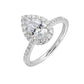 3/8 Ctw Daphne Diamond Pear Halo Engagement Ring Setting in 14 Karat White Gold