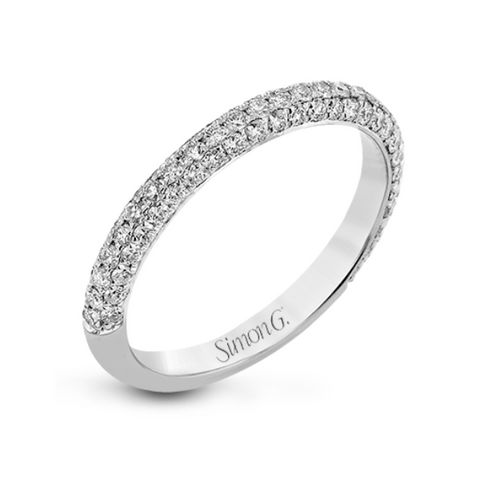 18 Karat White Gold Simon G. 5/8 Carat Pave Diamond Wedding Band