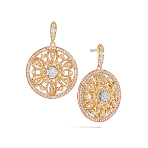 Robert Irwin Couture Eternal Ode Mumtaz Vintage Round Drop Earrings